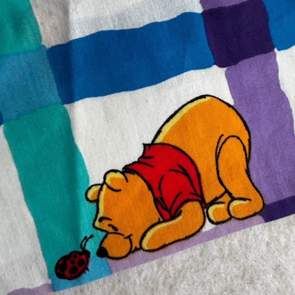 Vintage Disney Winnie the Pooh Tigger Plaid Window Valance Curtain 84x15 USA